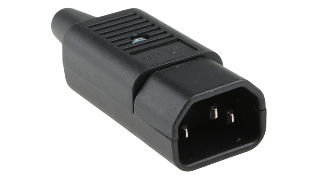 Conector IEC E macho Schurter, Recto, Montaje de Cable, 250 V, 10A, , con interruptor , Ø de cable 10.0mm