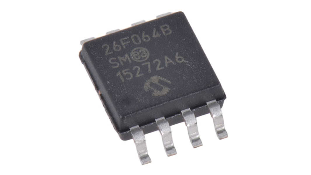 マイクロチップ,  フラッシュメモリ, 64Mbit, SPI, 8-Pin, SST26VF064B-104I/SM