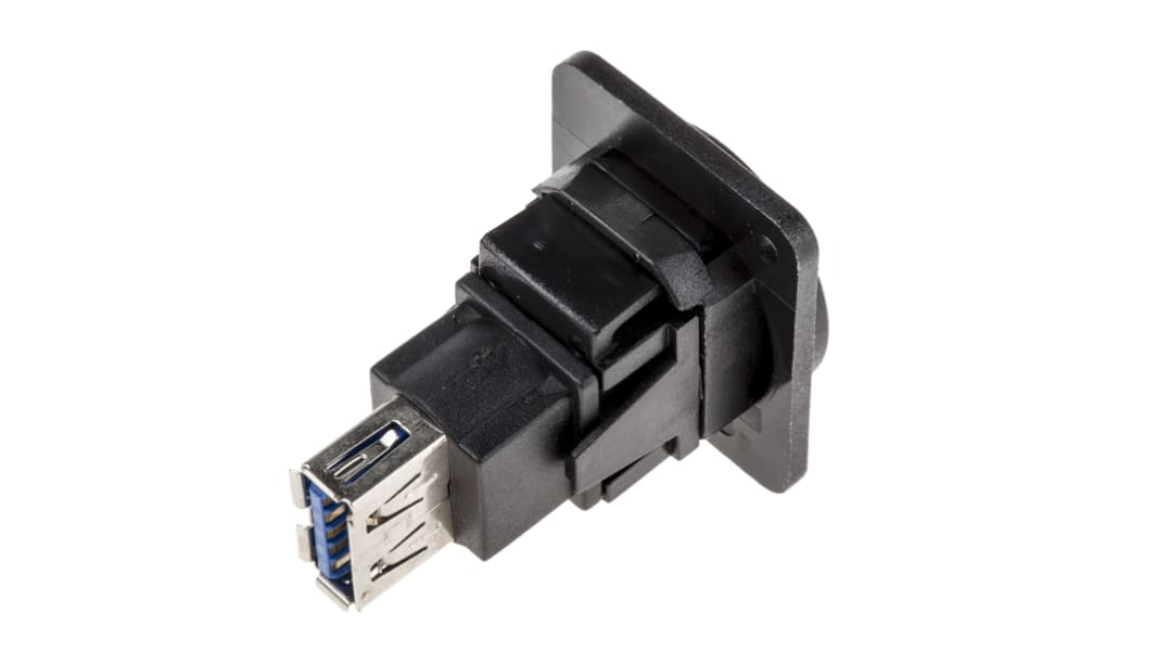 Connecteur USB 3.0 B to A Femelle RS PRO, Montage panneau, Droit