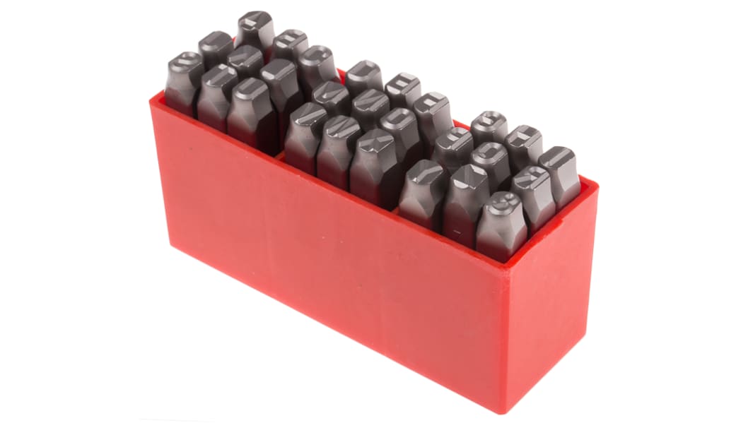 RS PRO 8mm x 27 Piece Engraving Letter Punch Set, (Letters: A → Z)