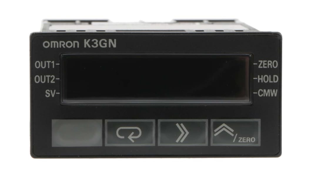 Omron K3GN Einbaumessgerät für Strom, Impuls, Spannung H 22.2mm B 45mm 5-Stellen T. 80mm
