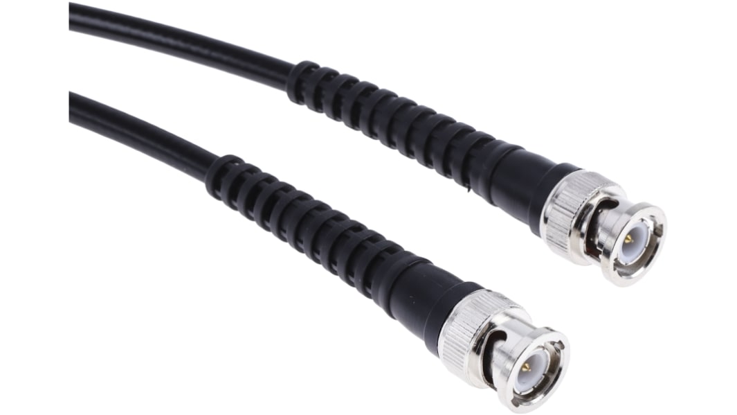 Cable coaxial RG58C/U Mueller Electric, 50 Ω, con. A: BNC, Macho, con. B: BNC, Macho, long. 1.5m, funda de PVC Negro
