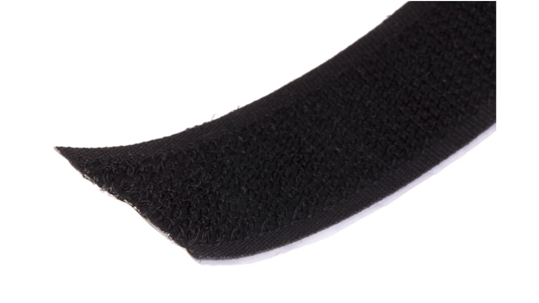 RS PRO Black Hook Tape, 20mm x 5m