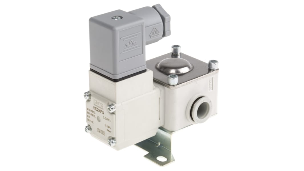 SMC 2/2 Pneumatic Solenoid Valve - Solenoid/Pilot/Spring One Touch Fitting 12 mm VXD Series 24V dc