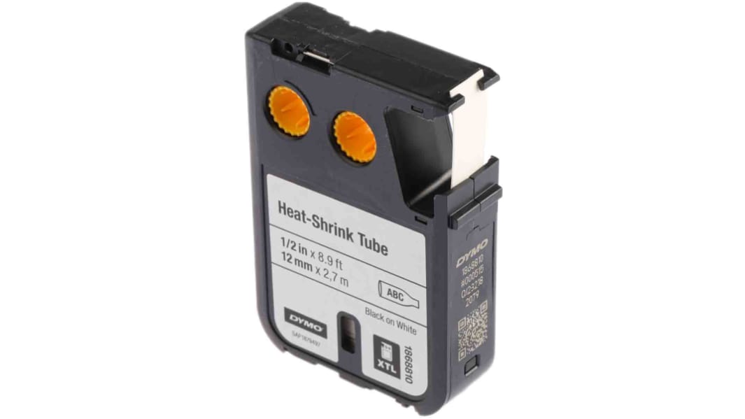 Dymo XTL Black on White Label Printer Tape, 2.7 m Length, 12 mm Width
