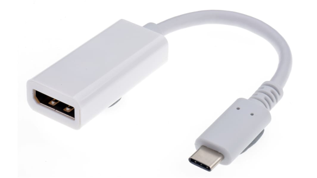 RS PRO Hálózati adapter, A: USB 3.1 C típus, apa, B: DP anya