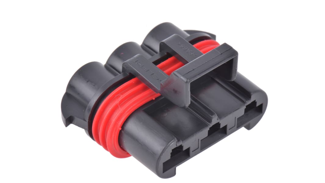 Delphi, Metri-Pack 630 Automotive Connector Socket Black Cable Mount 3 Way, Crimp Termination 12124685