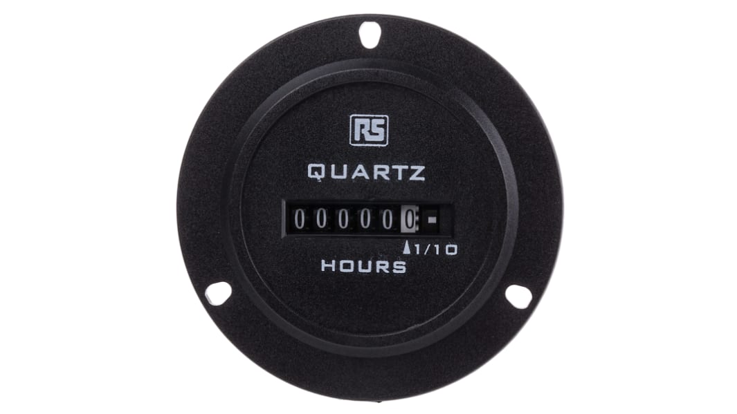 RS PRO Hour Meter, 6 Digit Analogue, 50Hz, 90 → 264 V ac