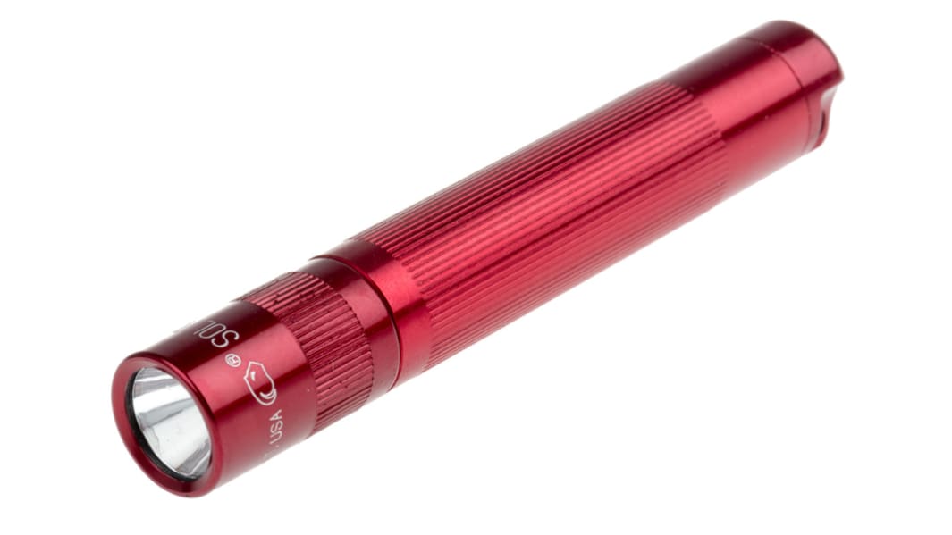 Maglite Solitaire Taschenlampe Schlüsselanhänger LED Rot im Alu-Gehäuse , 37 lm / 61 m, 81 mm