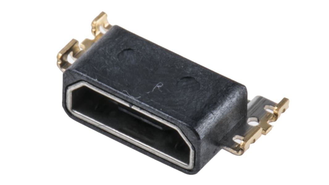 Conector USB Hirose ZX62WRD-B-5PC, Hembra, Ángulo de 90° , Montaje Superficial, Versión 2.0, 30,0 V., 1.8A, ZX