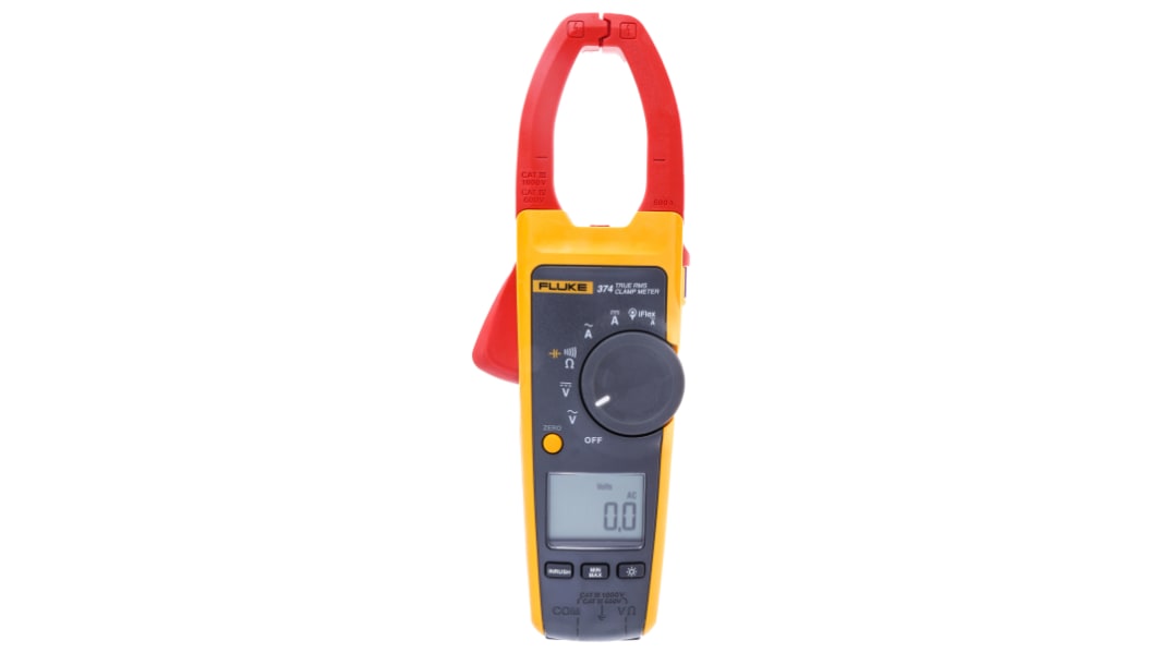 Fluke 374 Clamp Meter, 600A dc, Max Current 600A ac CAT III 1000 V, CAT IV 600 V