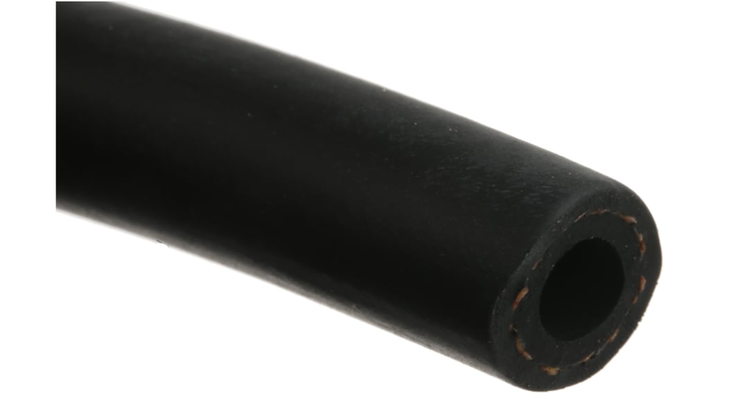 RS PRO NBR, Hose Pipe, 6mm ID, 12mm OD, Black, 25m