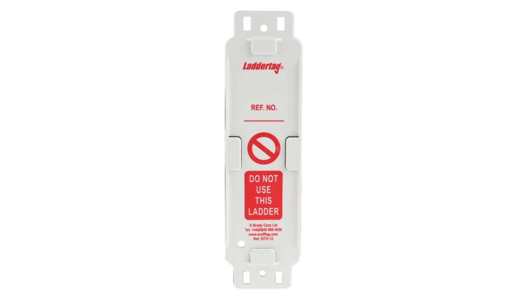 Brady Red on White Safety Ladder Tag, English Language, 10 per Pack