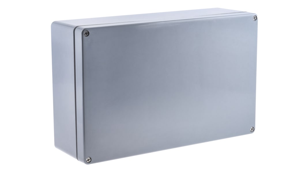 RS PRO Grey PET Enclosure, IP66, Grey Lid, 400 x 250 x 120mm