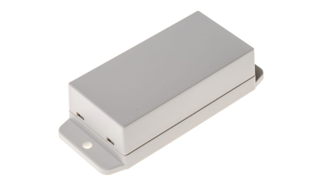 RS PRO White ABS Enclosure, Flanged, White Lid, 90 x 45 x 27mm