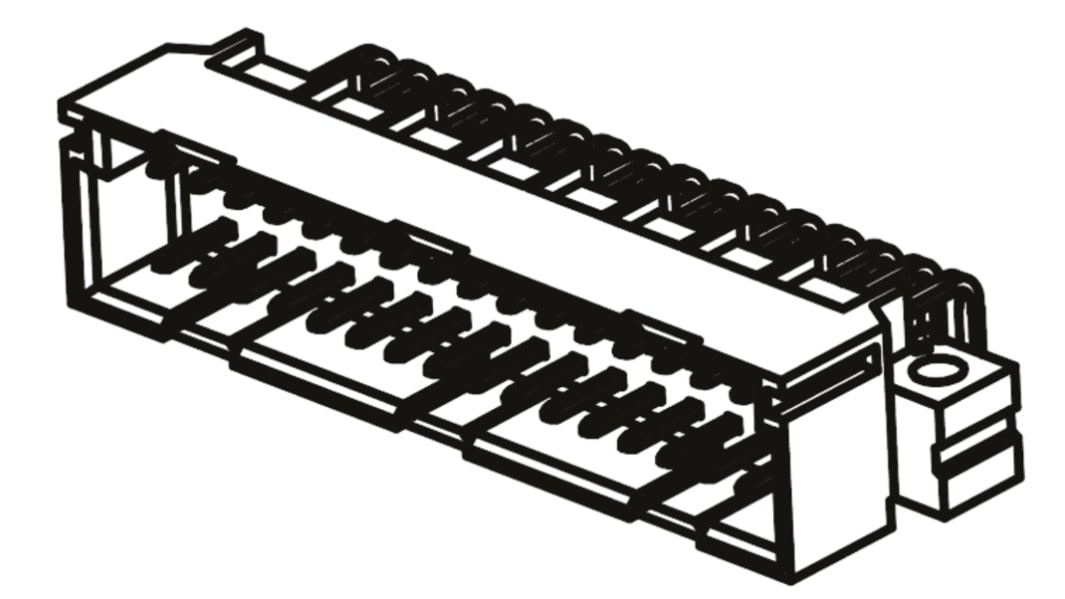 Connecteur DIN 41612 ERNI série ERNIPRESS, 32 contacts Mâle, Angle droit sur 3 rangs, entraxe 2.54mm