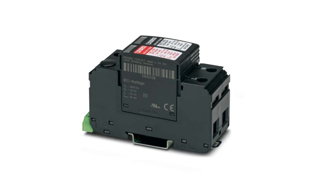Phoenix Contact 1 Phase Surge Protector, 40kA, 1500V (Volts), DIN Rail Mount
