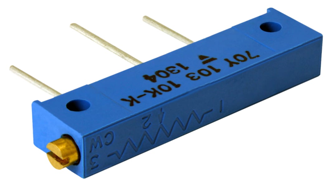 Vishay 半固定抵抗器（トリマポテンショメータ）, 2kΩ, ±10%, 0.5W, 20回転, スルーホール