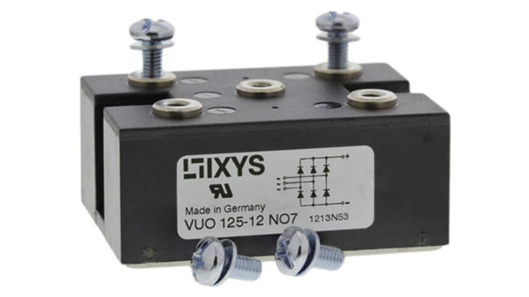 IXYS 整流用 ブリッジダイオード 166A, 1200V, 67 x 50 x 31mm, VUO125-12NO7