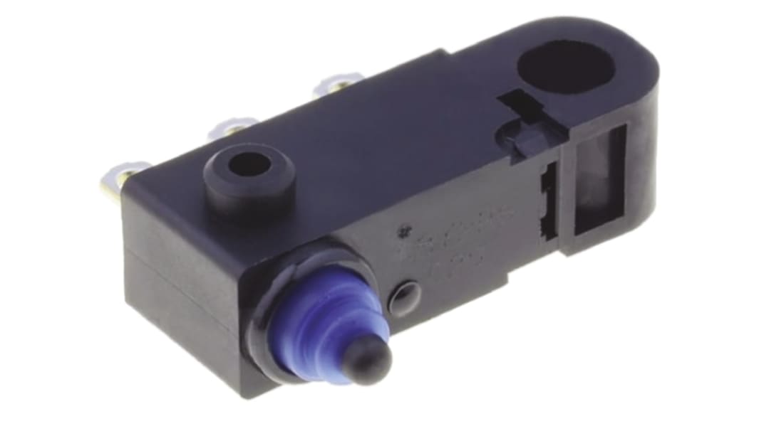 Omron Mikroschalter Stift Stößel-Betätiger Lötanschluss, 2 A @ 12 V dc, SPDT IP 67 0,75 N -40°C - +85°C