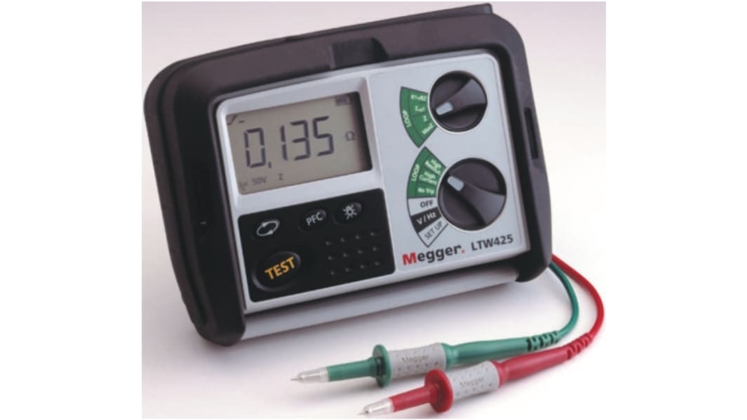 Comprobador de impedancia de bucle y diferenciales Megger LTW425, calibrado UKAS, prueba AC Selectiva, CAT IV 300 V,