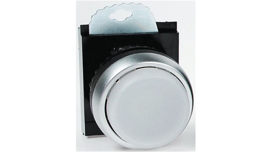 BACO White Illuminated Stay Put Push Button Head, 22mm Cutout, IP66