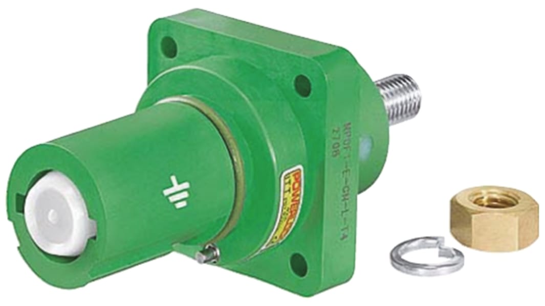 Conector de potencia industrial, Orientación Recto, Veam Powerlock, Verde, 1,0 kV, 400A