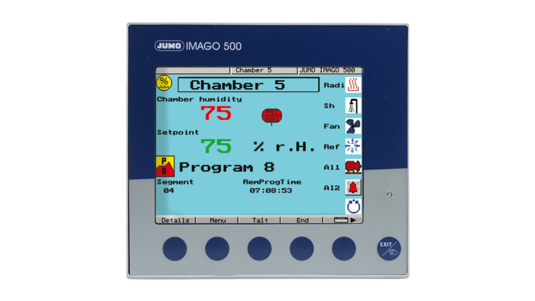 Jumo IMAGO 500 PID Temperature Controller, 144 x 133mm 2 (Analogue), 6 (Binary) Input, 3 Output Analogue, 110 →