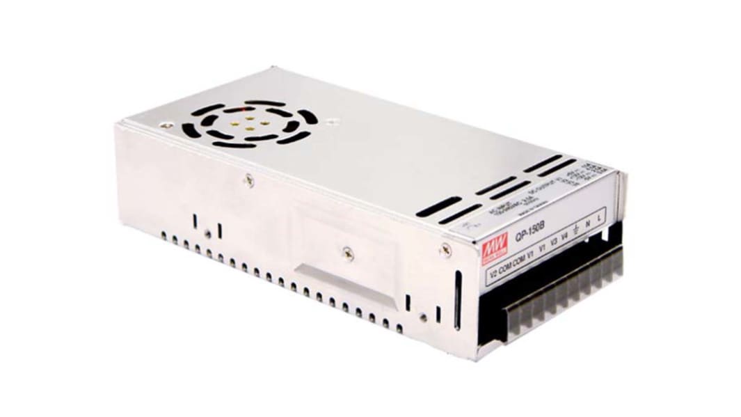 MEAN WELL Switching Power Supply, QP-150-3B, 3.3 V dc, 5 V dc, 5 A, 10 A, 600 mA, 150W, Quad Output, 127 → 370 V