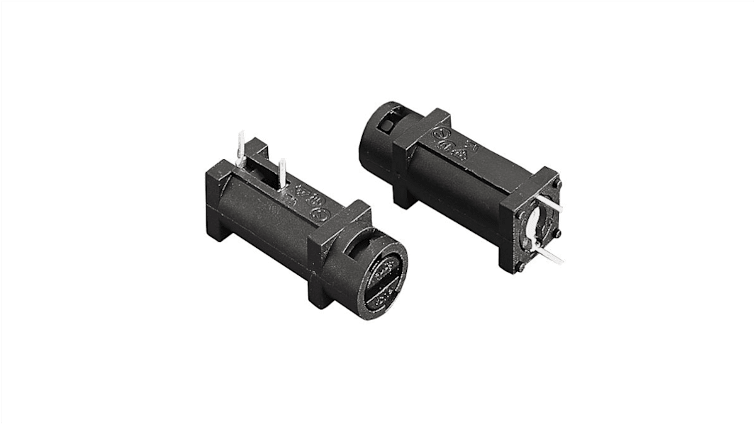 Bulgin 10A PCB Mount Fuse Holder for 5 x 20mm Fuse, 1P, 250V ac