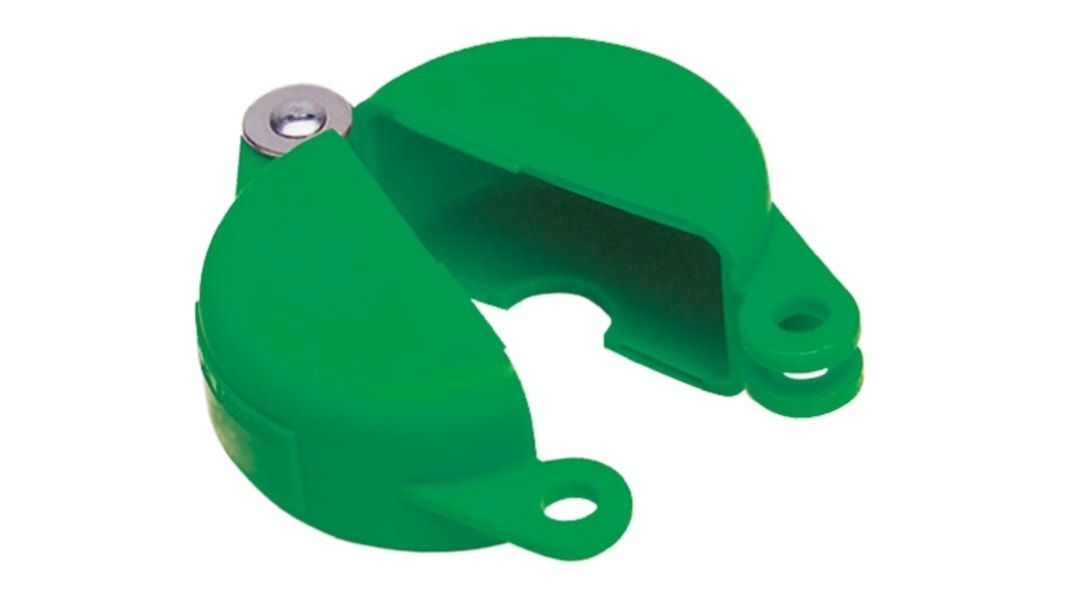 Brady Polypropylen Halter Typ Armaturabsperrung, 1-fach Verriegelung, 64mm bis 127mm, Ø 9.53mm, Grün