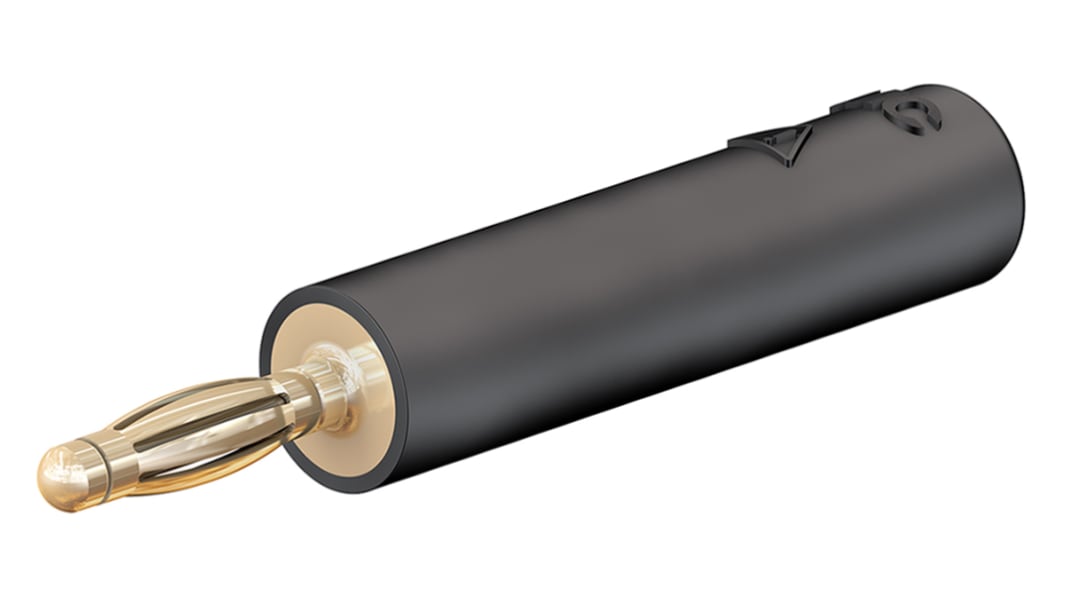 Staubli テストアダプタ, 2mm プラグ, 4mm ソケット, 黒, 24.0115-21