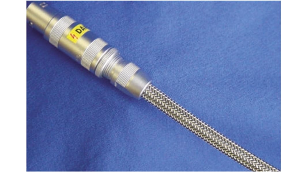 ヘラマンタイトン ケーブルシールド 10mm 黒、グレー PET, ニッケルめっき銅, 173-01000 HEGEMIP10-PET/SNCU-ML