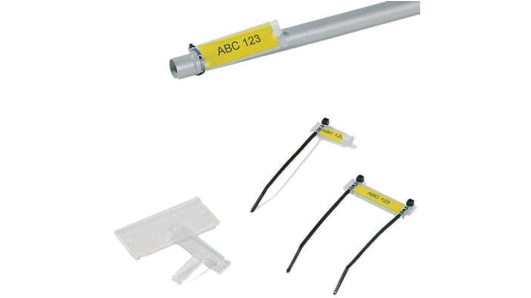 HellermannTyton Helafix Kabel-Markierer, Kabelbinder, Transparent, 35mm x 2,5 mm, 50 Stück
