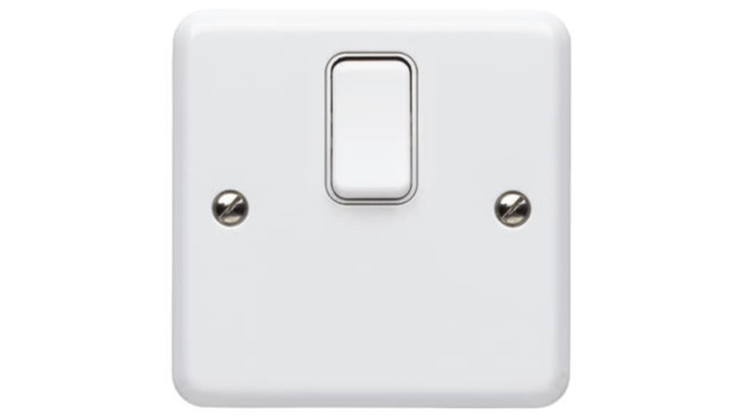 Interrruptor, Blanco, Montaje Superficial, IP2X, MK Electric K3012 WHI