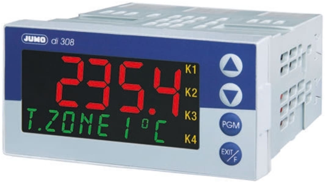 Indicador de proceso Jumo di 308, con display LCD, para Corriente, Presión, Temperatura, Voltaje, dim. 96mm x 48mm