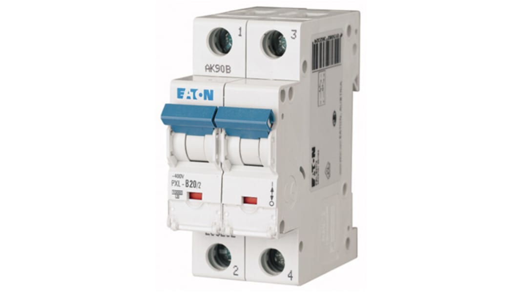 Eaton PXL, S200 MCB Leitungsschutzschalter Typ B, Pol 2 20A 400V, Abschaltvermögen 10 kA xPole DIN-Schienen-Montage