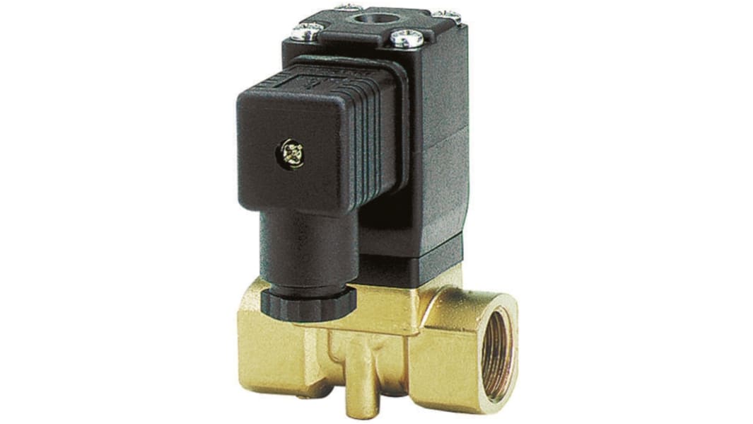 Válvula de solenoide Buschjost 82530 de 2 puertos, Hembra G de 1/4 pulg., Piloto, NC de 24 V dc