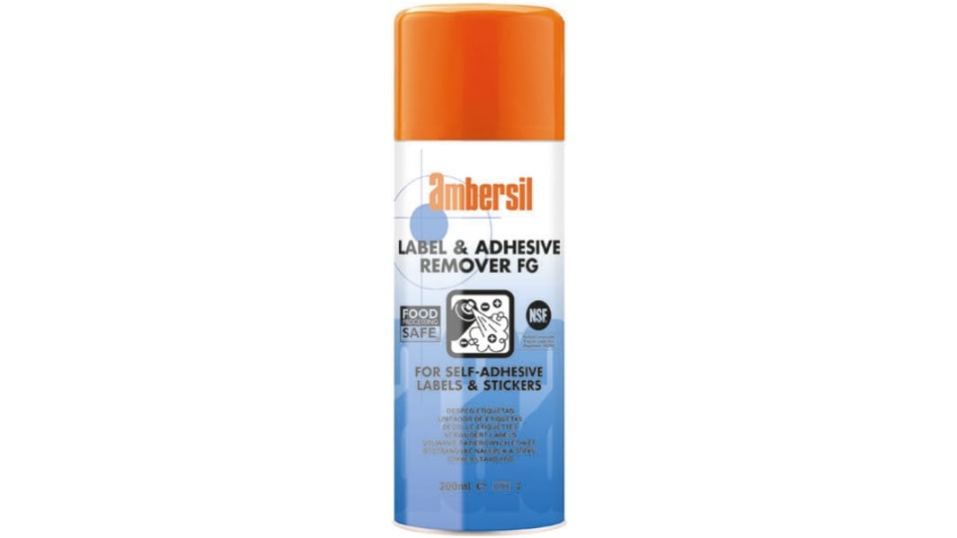Eliminador de etiquetas Ambersil Label & Adhesive Remover FG, Aerosol de 200 ml