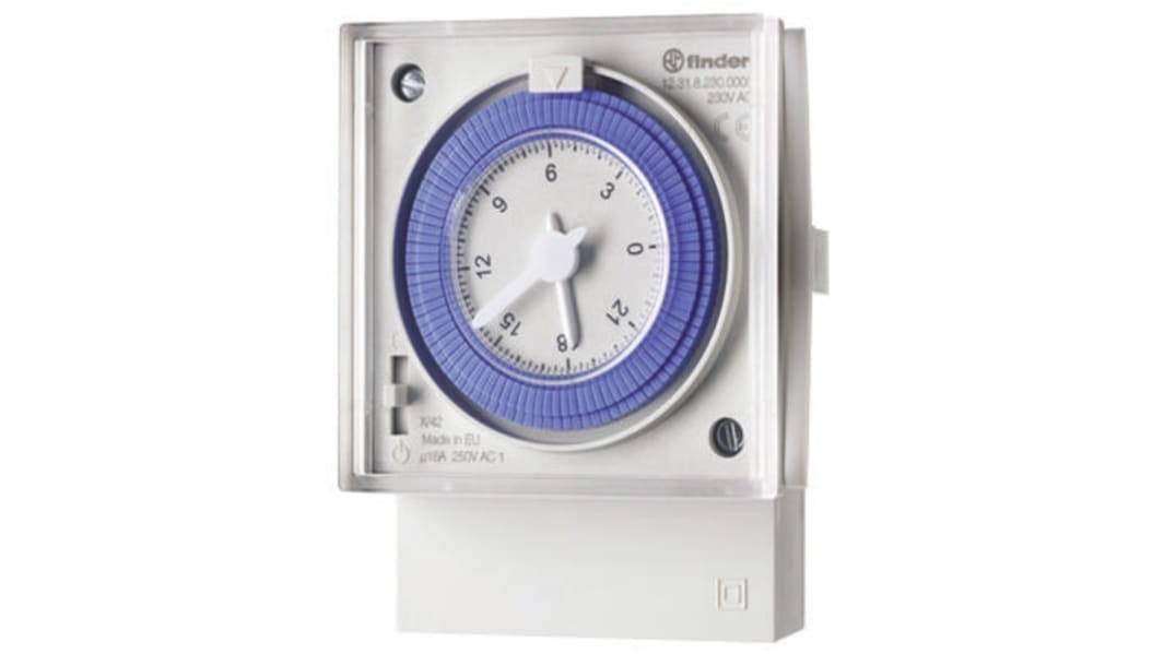 Finder Analogue DIN Rail Time Switch 230 V ac, 1-Channel