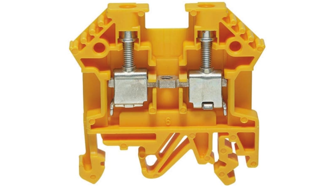 Bloc de jonction rail DIN RS PRO, 0.2 → 4mm², Jaune