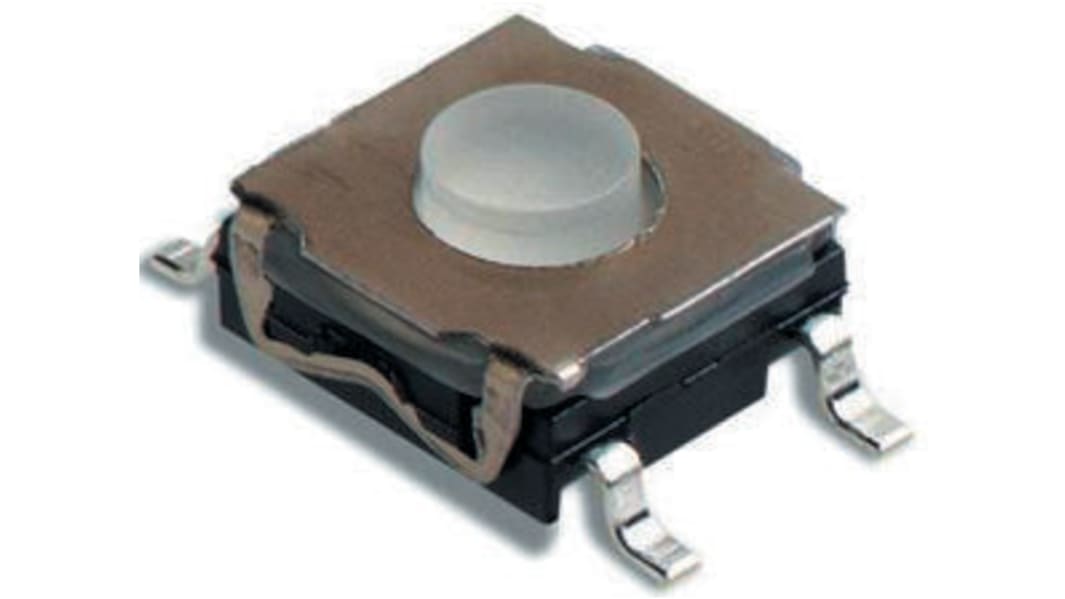 Interruttore tattile C & K, SPST, 6.2 x 6.2 x 3.5mm, L. attuatore 0.57mm, Montaggio superficiale