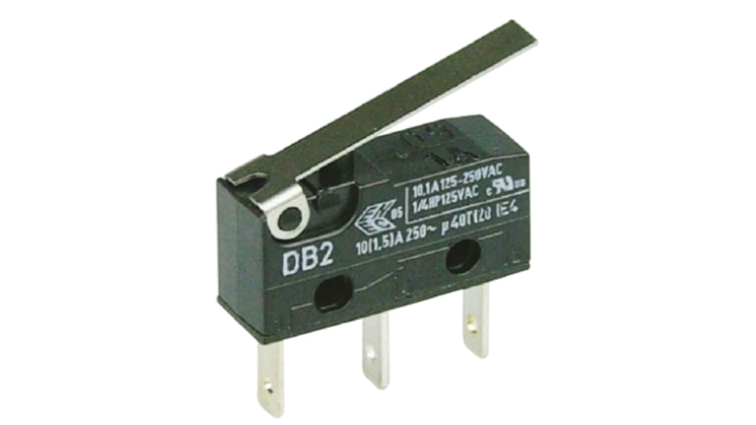 Microinterruptor, Palanca Articulada SPDT 10,1 a 250 Vac A