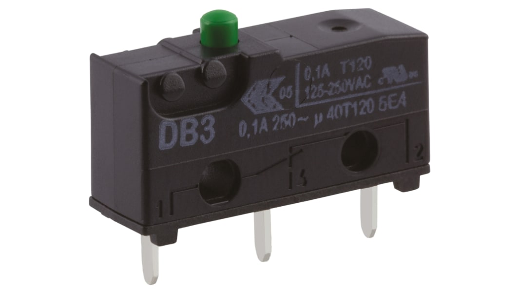 Microinterruptor, Émbolo SPDT 100 mA a 30 V dc