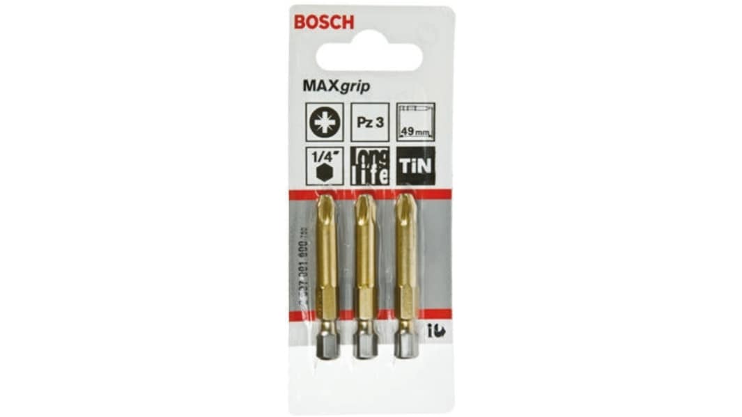 Bosch Pozidriv Screwdriver Bit, PZ3 Tip