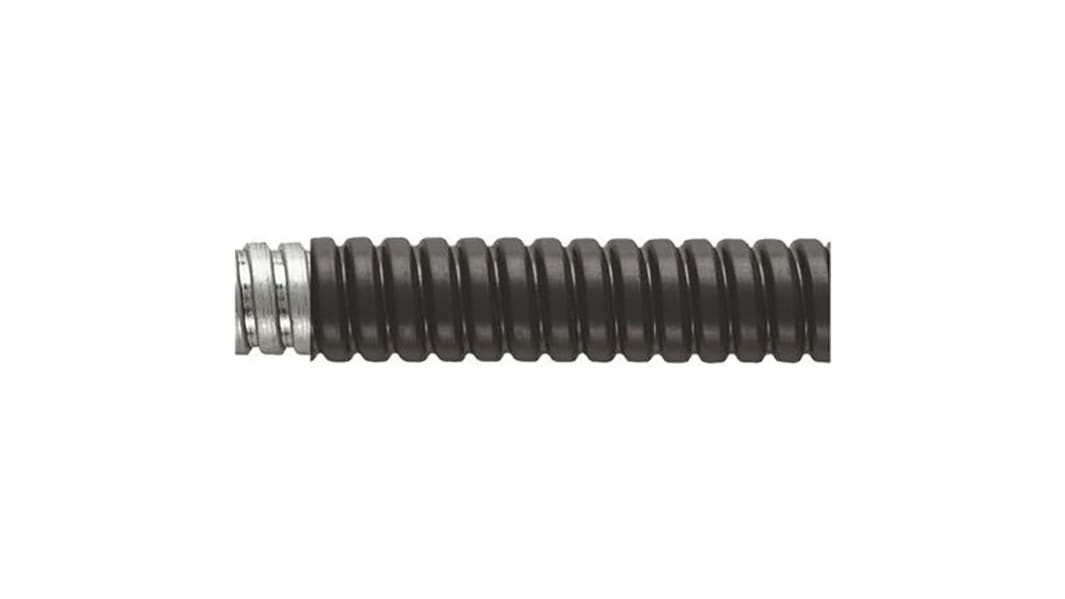 Adaptaflex Flexible Conduit, 20mm Nominal Diameter, Galvanised Steel, Black