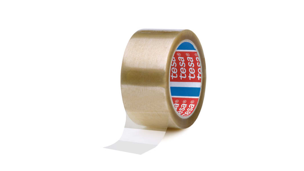 Tesa 04089-00252-06 Paketband, PP, transparent, Stärke 46mm, 50mm x 66m