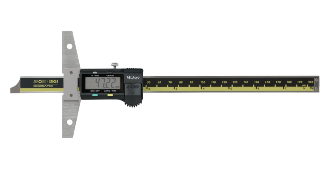 Mitutoyo 571-212-30 200mm  Imperial & Metric Depth Gauge, Stainless Steel