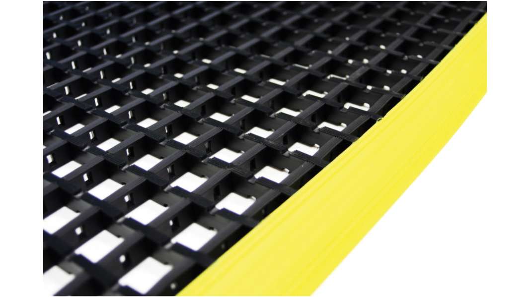 Coba Europe 疲労軽減マット あり PVC クロスリブラティス ドライ, 湿 12mm あり 黒/黄 1.8m x 1.2m 単品 COBAmat® Workstation