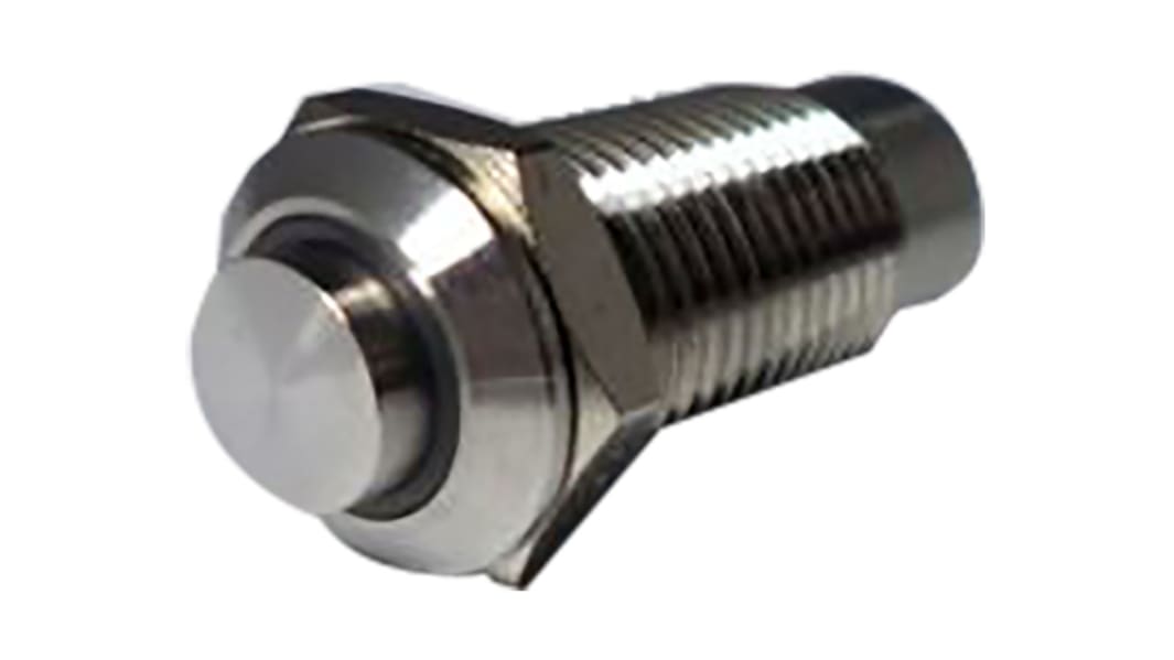 Bouton-poussoir, Verrouillable lumineux, LED Vert, SPST, 1A, Montage panneau